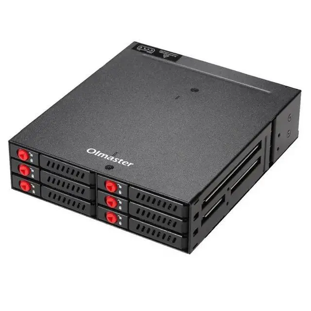 Alt view image 2 of 3 - 6-Bay 2.5Inch SATA SSD HDD Enclosure Mobile Rack/Enclosure Hard Disk Enclosure Rack Data Storage for 5.25 Drive Bay