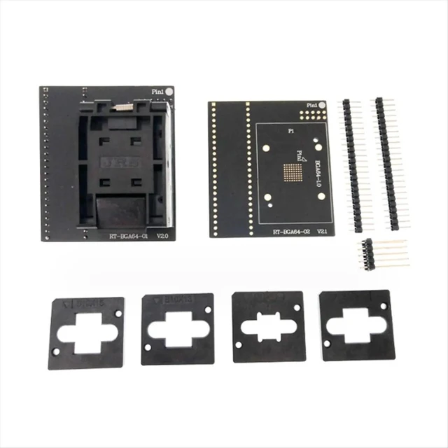 Alt view image 3 of 3 - 1 Set BGA64 Adapter Burning Seat for RT809H Programmer RT-BGA64-01 V2.0 Socket 4pcs Limiter Frame 2 Bottom Plate