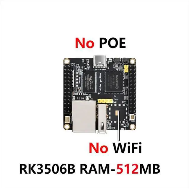 Alt view image 3 of 3 - Ultra RK3506B 8GB EMMC OnBoard, No 6, No PoE with Audio and Display Port High-Performance Computing Module
