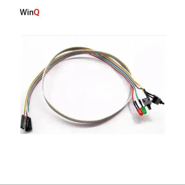 Alt view image 3 of 4 - Desktop computer power switch button, restart cable with LED indicator light, chassis startup cable, external power