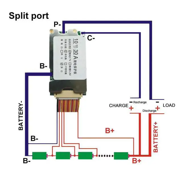Alt view image 5 of 6 - BMS 10S 30A 36V Li-ion Lithium Charge Board with Protection Balancer 10S BMS Balance Charging Circuit Board