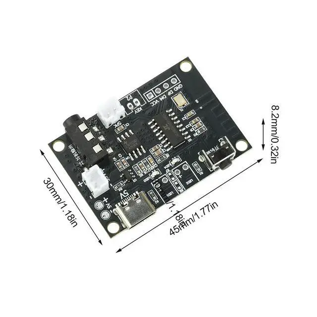 Alt view image 6 of 6 - DC 3.7V-5V 5W Mono Bluetooth Amplifier Board Mini Speaker Module, Type C Interface compatible with 2-4 impedance speakers