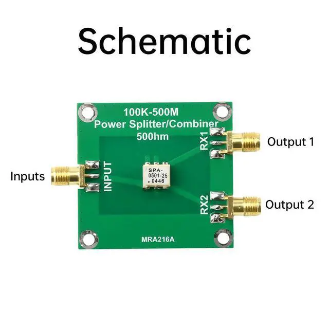 Alt view image 4 of 6 - 50 ohm 100K-500MHz Power Splitter Combiner/ Fliter Connnector RF Broadband Module for Electronic Component Kit