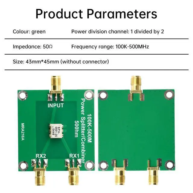 Alt view image 6 of 6 - 50 ohm 100K-500MHz Power Splitter Combiner/ Fliter Connnector RF Broadband Module for Electronic Component Kit