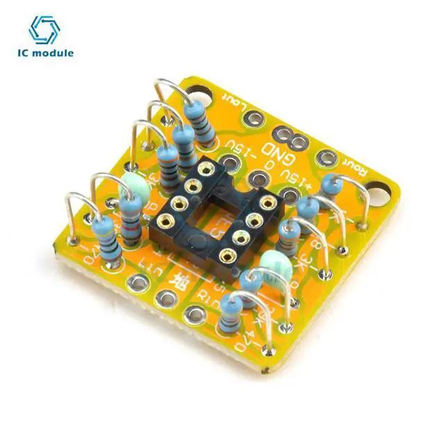 Alt view image 5 of 6 - Dual OP Amp Board Preamp DC Amplification PCB for NE5532/OPA2134/OPA2604/AD826