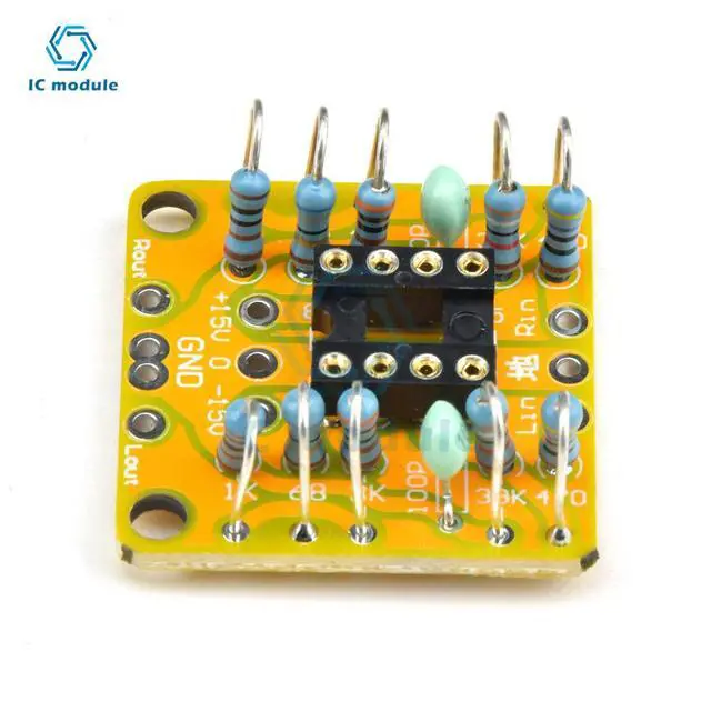 Alt view image 6 of 6 - Dual OP Amp Board Preamp DC Amplification PCB for NE5532/OPA2134/OPA2604/AD826