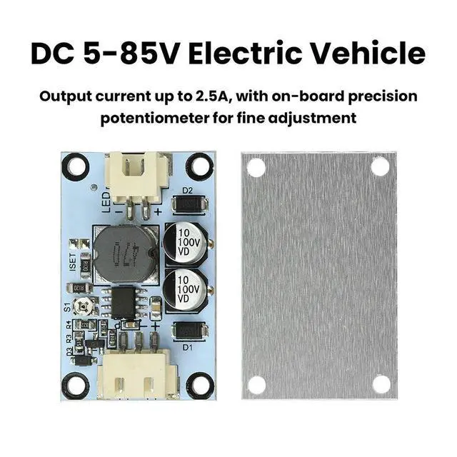 Alt view image 6 of 6 - DC 5-85V electric vehicle LED light high-power constant current power drive module, built-in ligent temperature protection