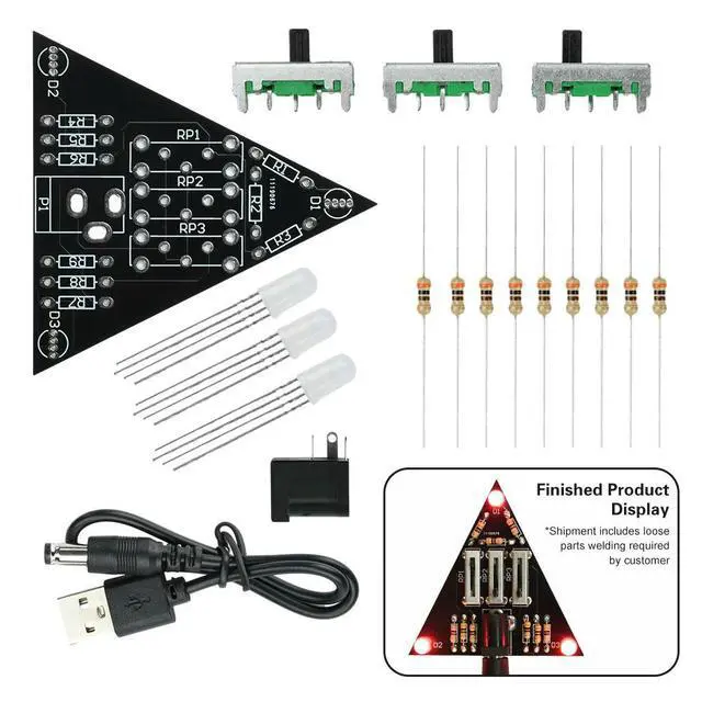 Alt view image 4 of 6 - DC 5V RGB Dimmable LED DIY Soldering Practice Kit Soldering Practice Electronic Experiment Kit DIY Hobbyist DC 5.5*2.1mm