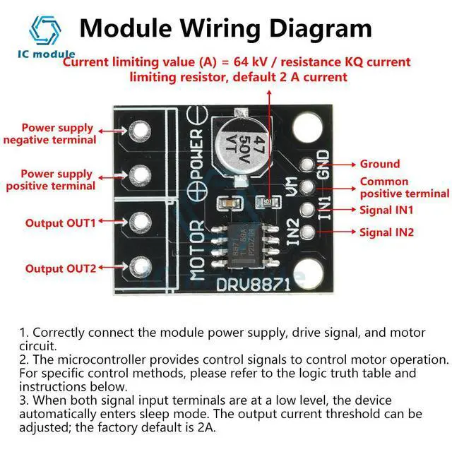 Alt view image 6 of 6 - DRV8871 H-bridge Brushed DC Motor Driver Module DC 6.5-45V 3.6A Brushed Motor Driver PWM Control Driver Module