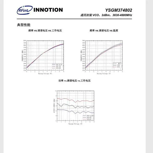 Alt view image 3 of 3 - YSGM374802 VCO 2dBm 3830-4880MHz 7mm×9mm×2mm Voltage Controlled Oscillator