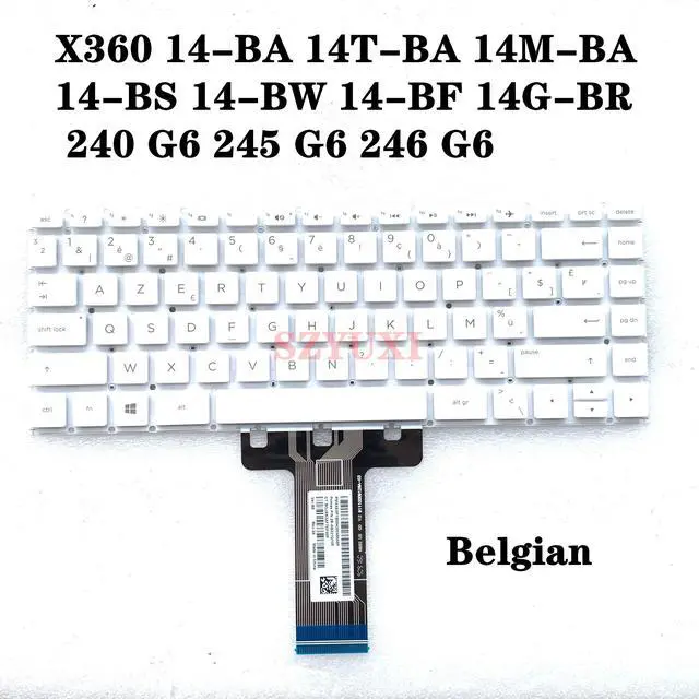 Alt view image 2 of 3 - Belgian white ForPavilion X360 14-BA 14T-BA 14M-BA 14-BS 14-BW 14-BF 14G-BR 240 G6 245 G6 246 G6 laptop keyboard