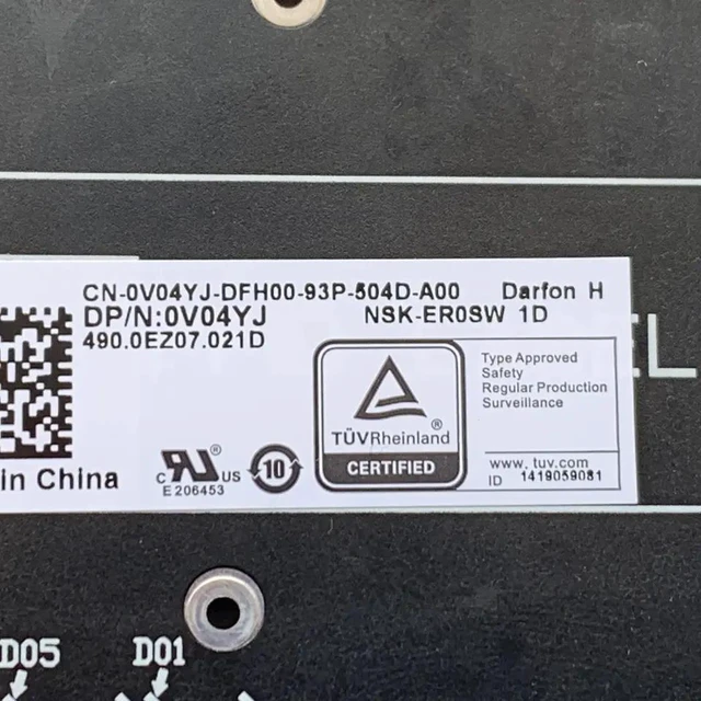Alt view image 4 of 4 - 100%US English For Inspiron 5480 5481 5482 5485 5488 Laptop Keyboard No-backlight V04YJ 0V04YJ NSK-ER0SW