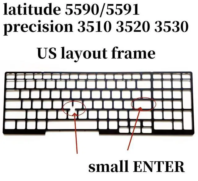 Main image of 100%US layout Frame For Latitude 5590 5591 Precision 3510 3520 3530 Keyboard Bezel 9N0P6 09N9P6