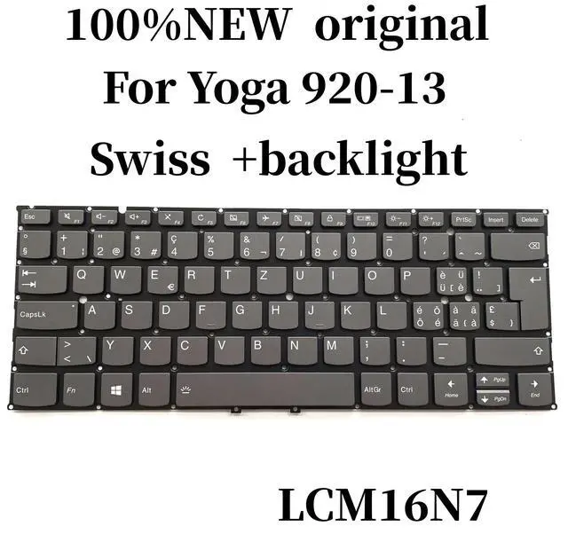 Main image of 100%Swiss For yoga 920 920-13 laptop keyboard backlight LCM16N7 PK1314U1A26 PK1314U1A00