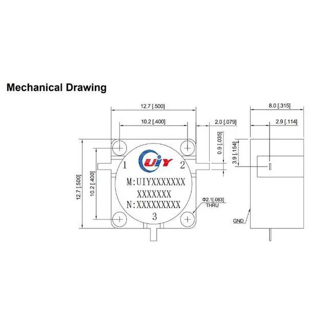 Alt view image 2 of 2 - Strip Line Circulator Embedded Circulator 5150-5925Mhz 12.7*12.7 13*13 5.150-5.925Ghz UIYDC1212B515T5925 5.8Ghz