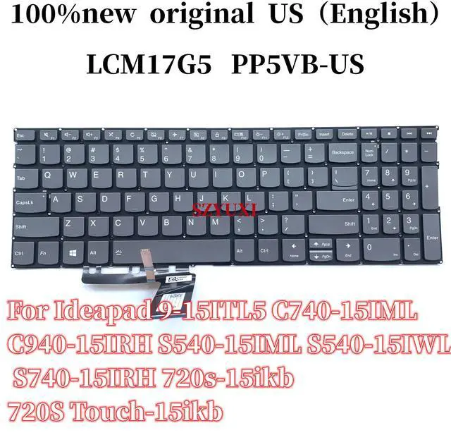 Main image of US For deapad 9-15ITL5 C740-15IML C940-15IRH S540-15IML S540-15IWL S740-15IRH 720s-15ikb keyboard LCM17G5 PP5VB-US