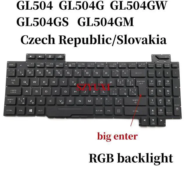 Main image of 100%CZ CS For ROG Strix GL504 GL504G GL504GM GL504V GL504GS GL504GV keyboard RGB backlight 0KNB0-661ACS00 V170162AK1