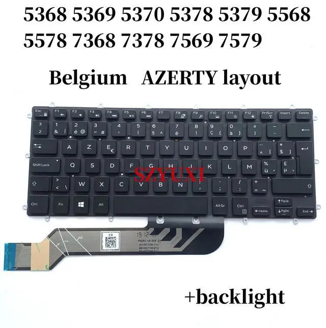 Main image of 100%Belgium For Inspiron 13 5368 5369 5370 5378 5379 5568 5578 7368 7378 7569 7579 Keyboard Backlit PGKG9