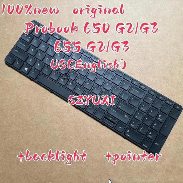 Alt view image 3 of 3 - 100%US English ForProbook 650 G2 G3 655 G2 G3 laptop keyboard backlight pointer