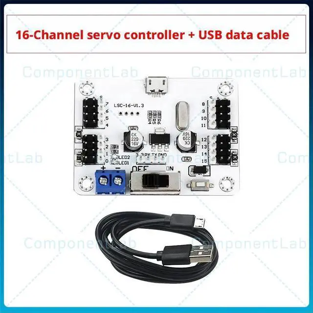 Main image of 16 Channel Servo Controller Overload Protection PWM Servo Driver Board TTL USB for Robot Robotic Arm DIY Maker Project