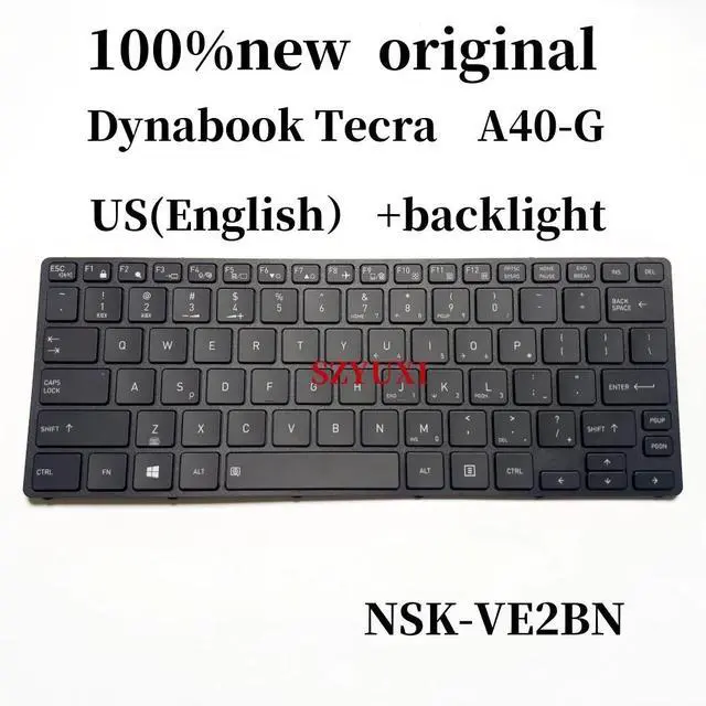 Main image of 100%US english For Dynabook Tecra A40-G laptop keyboard with backlight NSK-VE2BN 9Z.NGZBN.201