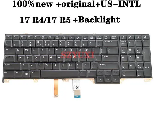 Main image of 100%US English For 17 R4 R5 P31E Laptop Keyboard Backlight NSK-EE0BC PK131QB1A01 CF2YW 0CF2YW