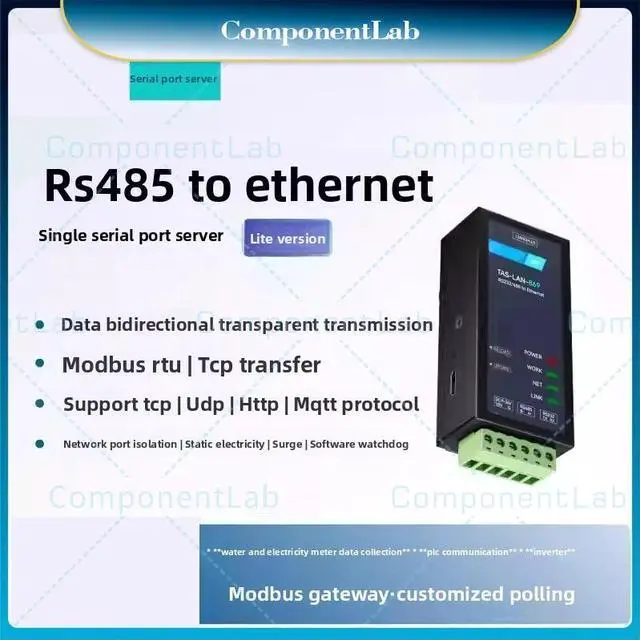 Main image of 2pcs RS485 serial port server Serial to Ethernet modbus rtu Gateway tcpip passthrough module mqtt data transfer http network