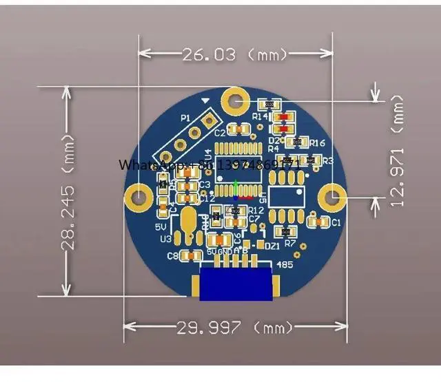 Alt view image 2 of 3 - Magnetic Encoder, Angle Sensor, MT6816, High Precision 14-bit, RS485, MODBUS Communication