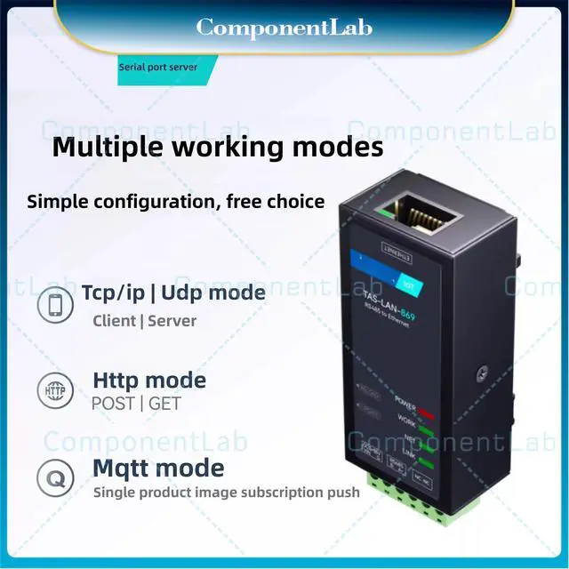 Alt view image 3 of 3 - 2pcs RS485 serial port server Serial to Ethernet modbus rtu Gateway tcpip passthrough module mqtt data transfer http network