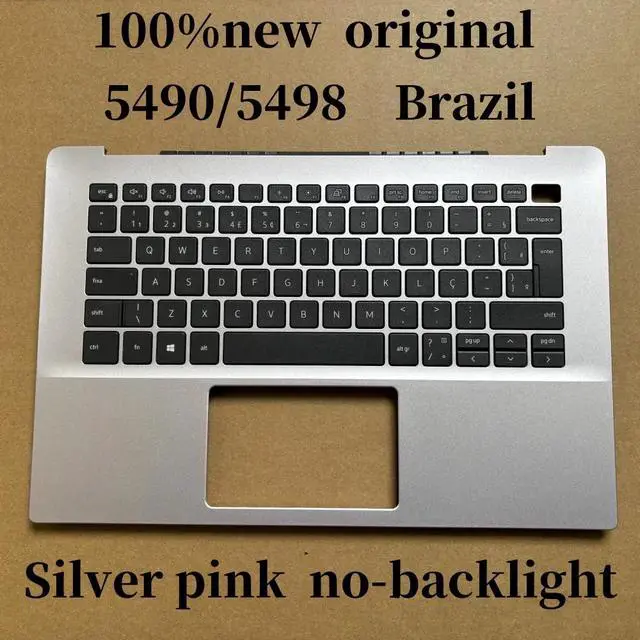 Alt view image 2 of 3 - 100%Brazil For Inspiron 5490 5498 Laptop Keyboard Palmrest Assembly top cover no-backlight Silver pink TVJY7