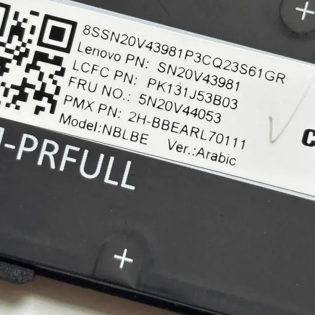 Alt view image 4 of 4 - 100%AR Arabic For T14 P14s Gen 1 Gen 2 laptop keyboard backlight FRU 5N20V44053