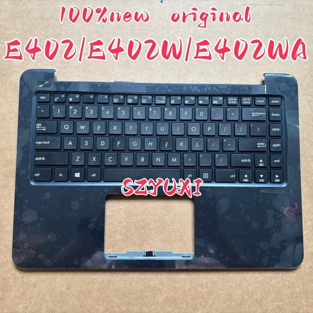 Main image of 100%US English For E402 E402W E402WA Laptop keyboard Palmrest Assembly top cover C case BLUE 90NB0HC3