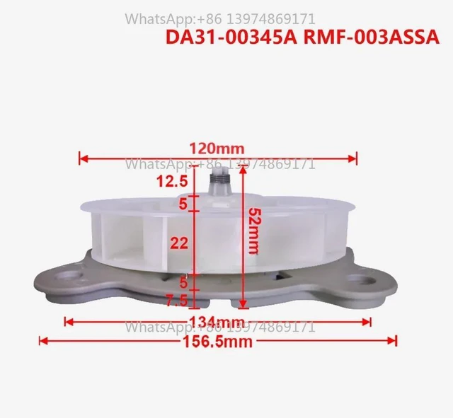 Alt view image 4 of 4 - For Refrigerator Cooling Fan DA31-00345A Fridge Radiator RMF-003ASSA DC12V Freezer Parts