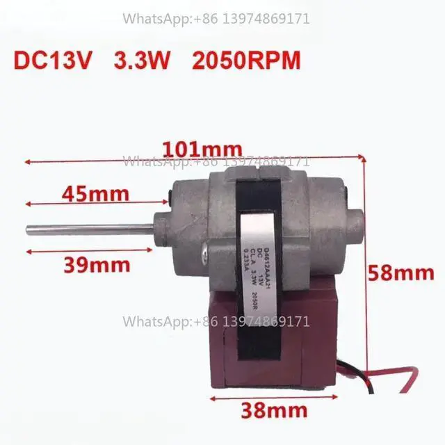 Alt view image 2 of 3 - Fan Motor For Two-Door Refrigerator DC Cooling D4612AAA21 DC13V 3.3W 2050RPM Fridge Radiator Freezer Parts