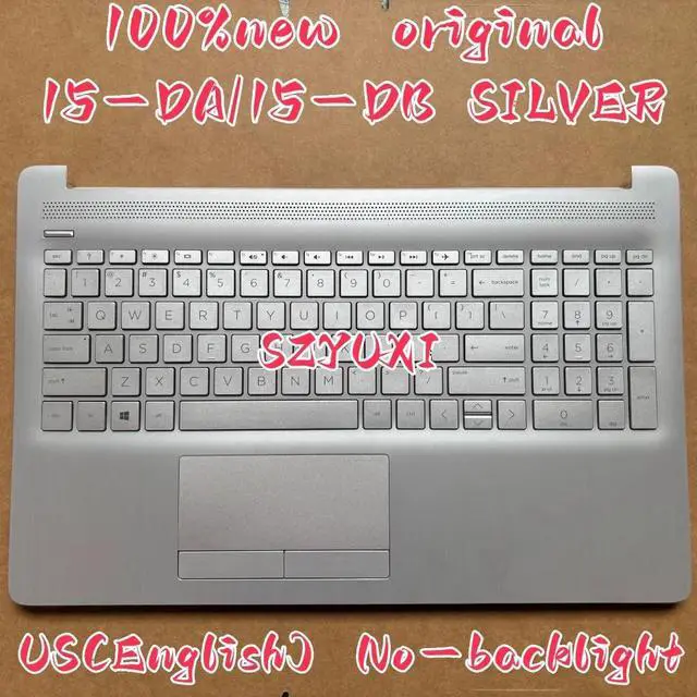 Main image of 100%US English silver For15-DA 15-DB 15-DA000 15-DB000 laptop keyboard Palmrest Assembly TOP cover No-backlight