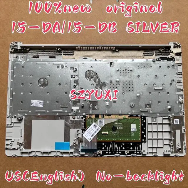 Alt view image 2 of 3 - 100%US English silver For15-DA 15-DB 15-DA000 15-DB000 laptop keyboard Palmrest Assembly TOP cover No-backlight