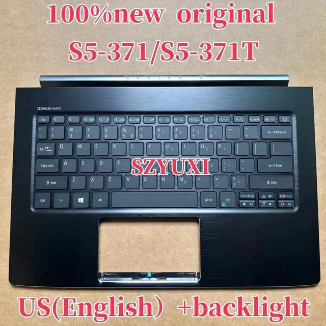 Main image of 100%US English For ASPIRE S5-371 S5-371T Laptop keyboard Palmrest Assembly top cover C case