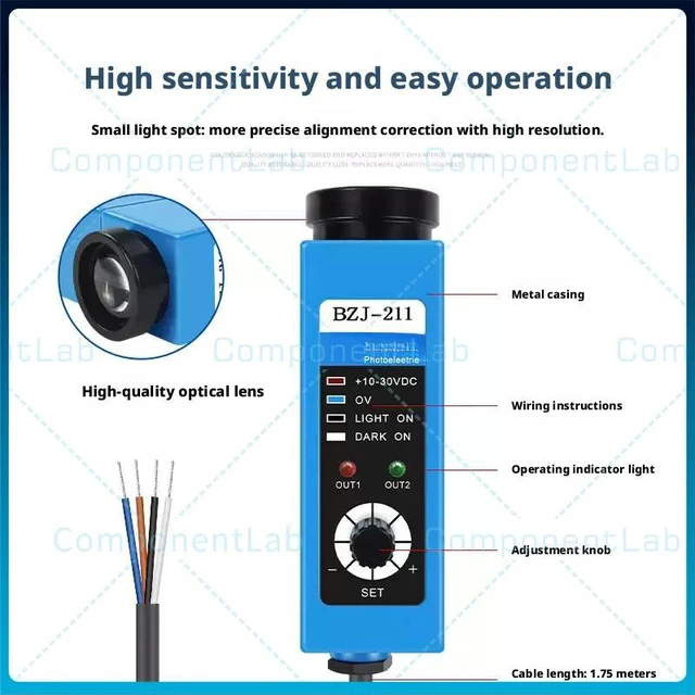 Alt view image 4 of 4 - BZJ211 Color Mark Sensor Bagmaking Machine Photoelectric Eye Deviation Correction Color Tracking Photoelectric Switch