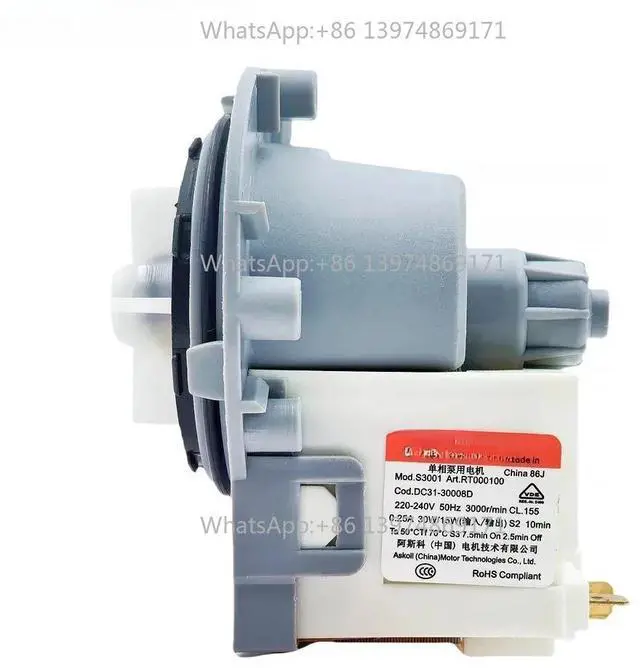 Main image of For Washing Machine DC31-30008D Drain Pump Motor 220-240V 50Hz 30W/15W 3000r/min Washer Drainage Parts