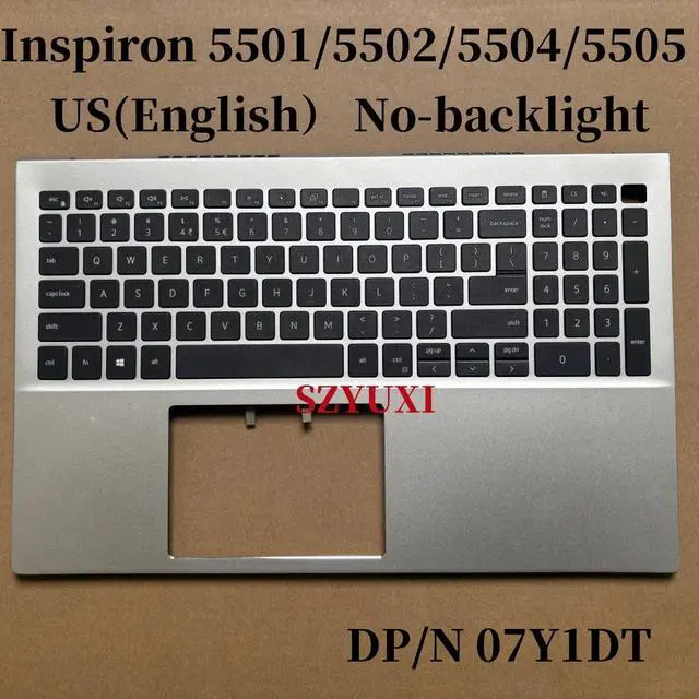 Alt view image 2 of 3 - 100%US English For Inspiron 5501 5502 5504 5505 Laptop Keyboard Palmrest Assembly TOP COVER No-backlight 7Y1DT