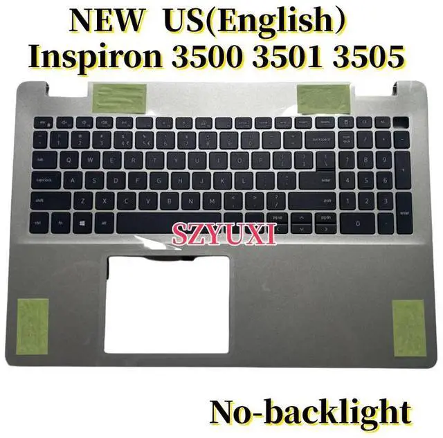 Main image of 100%US English silver For Inspiron 3500 3501 3505 Keyboard Palmrest Assembly top cover No-backlight