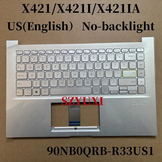 Alt view image 2 of 3 - 100%US English For X421 X421I X421IA laptop keyboard Palmrest Assembly TOP cover No-backlight 90NB0QRB-R33US1