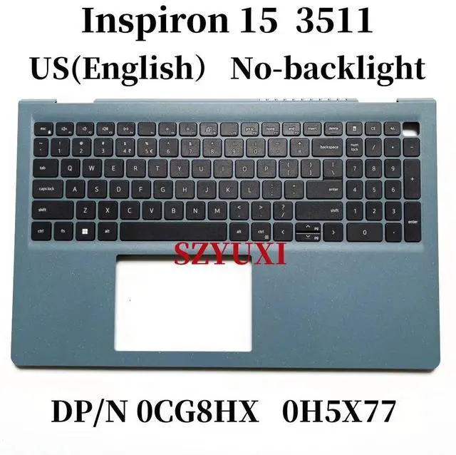Main image of US English For Inspiron 3510 3511 3515 3520 3525 laptop keyboard Palmrest Assembly TOP cover No-backlight H5X77 CG8HX
