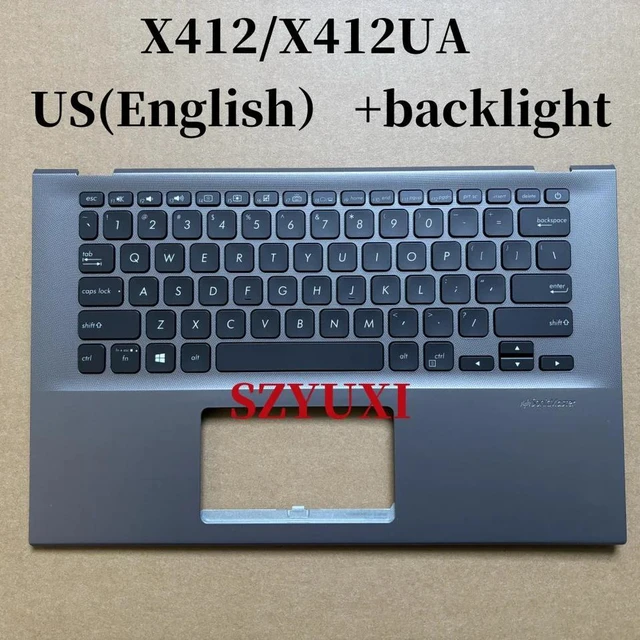 Alt view image 4 of 4 - 100%English For X412 X412UA Laptop keyboard Palmrest Assembly Upper case cover with backlight 90NB0KP2