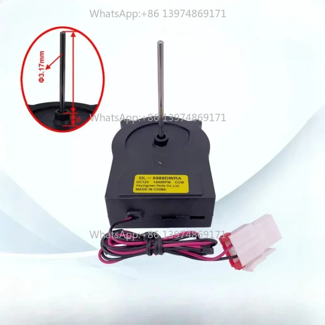 Alt view image 3 of 3 - Cooling Fan Motor For Refrigerator DL-5985DWRA DV12V 1400RPM Fridge Radiator Freezer Parts