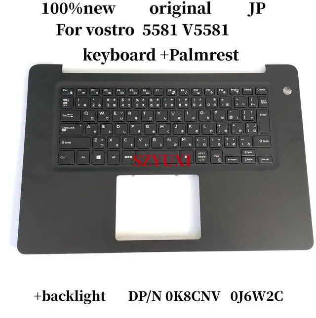 Main image of 100%Japanese JP For vostro 5581 V5581 Palmrest keyboard Assembly w/backlight J6W2C K8CNV