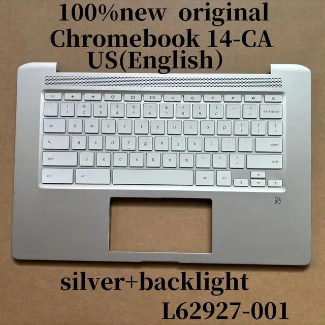 Main image of 100%US English ForChromebook 14-CA 14-CA137NR keyboard Palmrest Assembly with backlight L62927-001