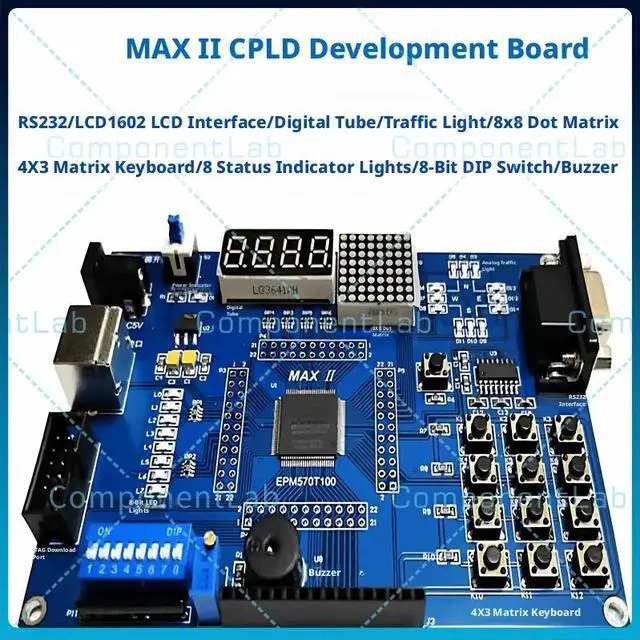 Main image of For Altera MAX II CPLD EPM570T100 Development Board Learning Experiment Board 50MHz JTAG