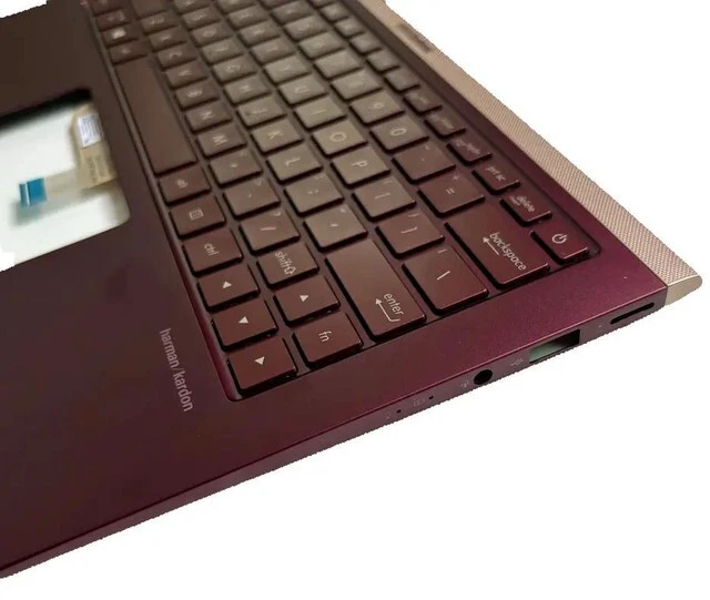 Alt view image 4 of 4 - 100%US English For UX333 UX333FA laptop keyboard Palmrest Assembly top cover C case RED with backlight 90NB0JV6-R31US0