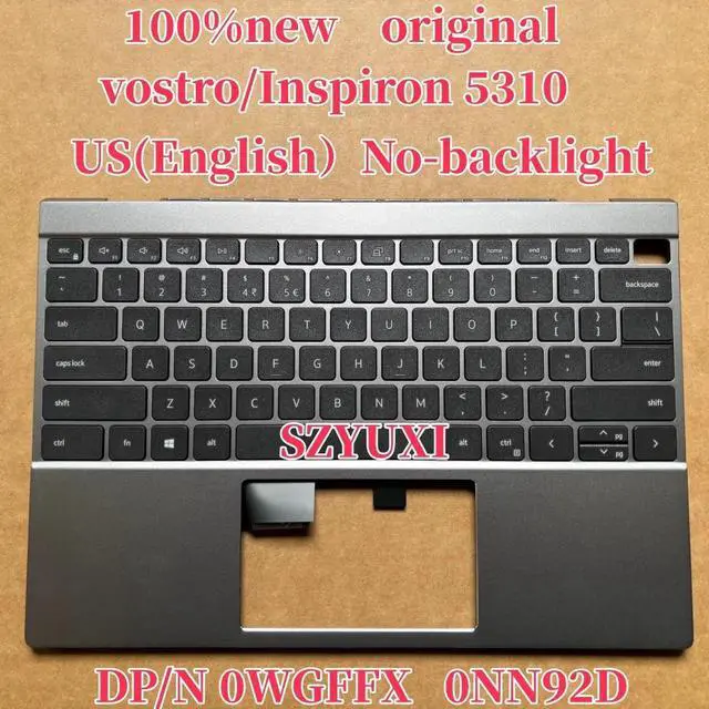 Main image of 100%US English For Inspiron 5000 5310 laptop keyboard Palmrest Assembly TOP cover No-backlight WGFFX NN92D
